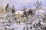 Camille Pissarro Snow housing France oil painting artist